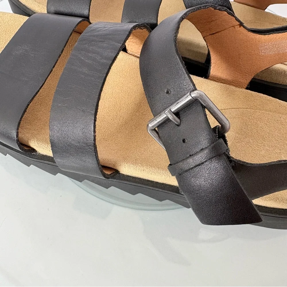 MADEWELL The Addie Leather Ankle Strap Sandals Lug Sole Black Size 9 - Picture 7 of 10
